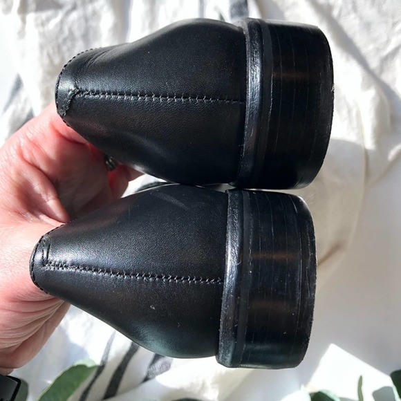 M4D3 Black Ocean Loafers 6 Leather Mod Flat 6 Chic Modern Boho Minimalist - Picture 2 of 8